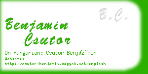 benjamin csutor business card